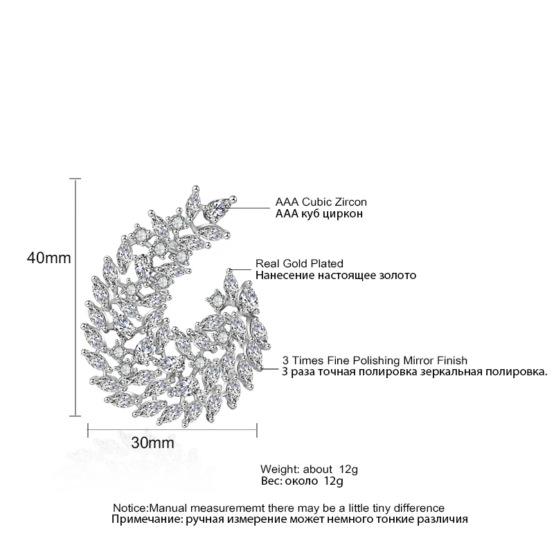 RAKOL роскошный дизайн синего и желтого цвета Цвет кубический цирконий серьги со