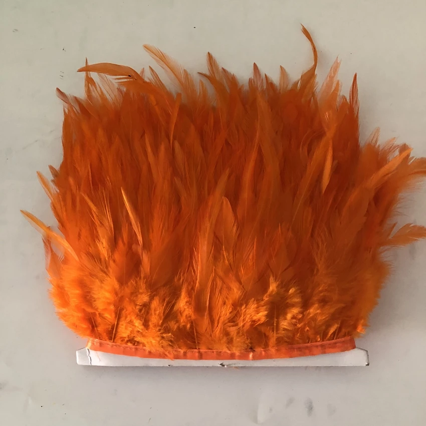 33 Colours In stocks 2Meter/lot Light Brown Dyed Rooster hackle Feather Trims 8-13CM in width Real Chicken Feathers Ribbon Lace | Дом и сад
