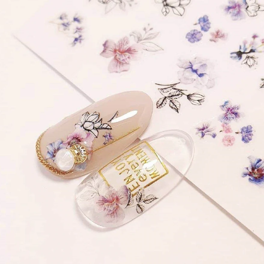 3d наклейка для ногтей цветочный дизайн классная шаблон сделай сам инструменты