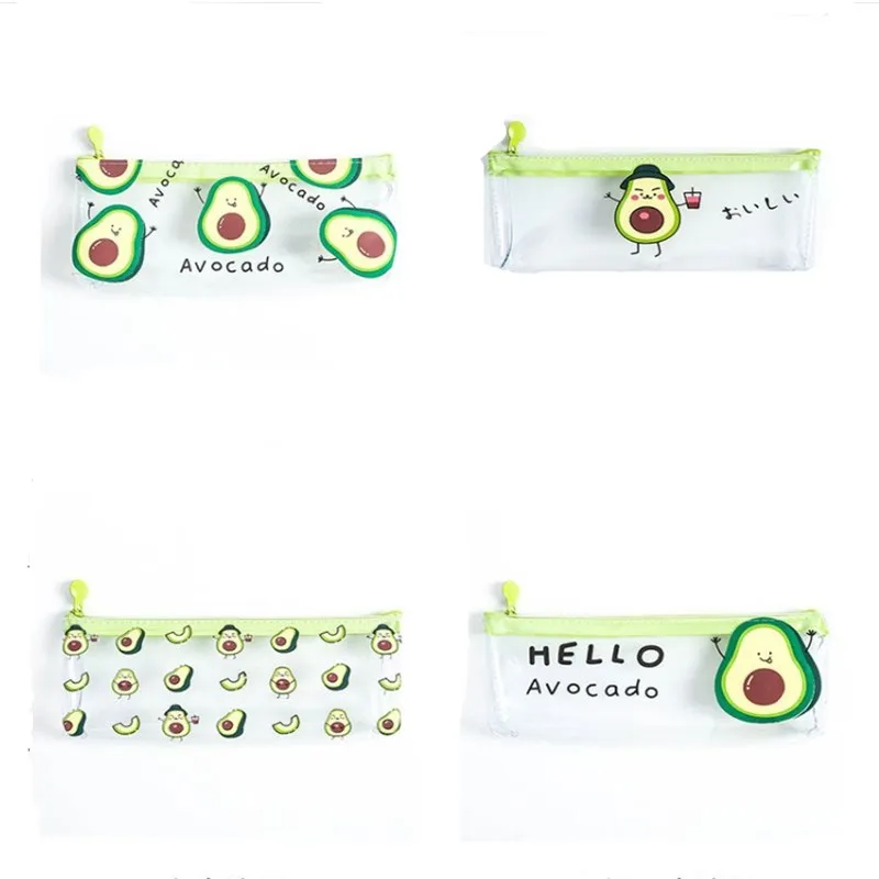 

1 шт. Прозрачный чехол для карандаша с узором авокадо, косметичка, чехол для карандаша, органайзер для рабочего стола, органайзер для канцеля...
