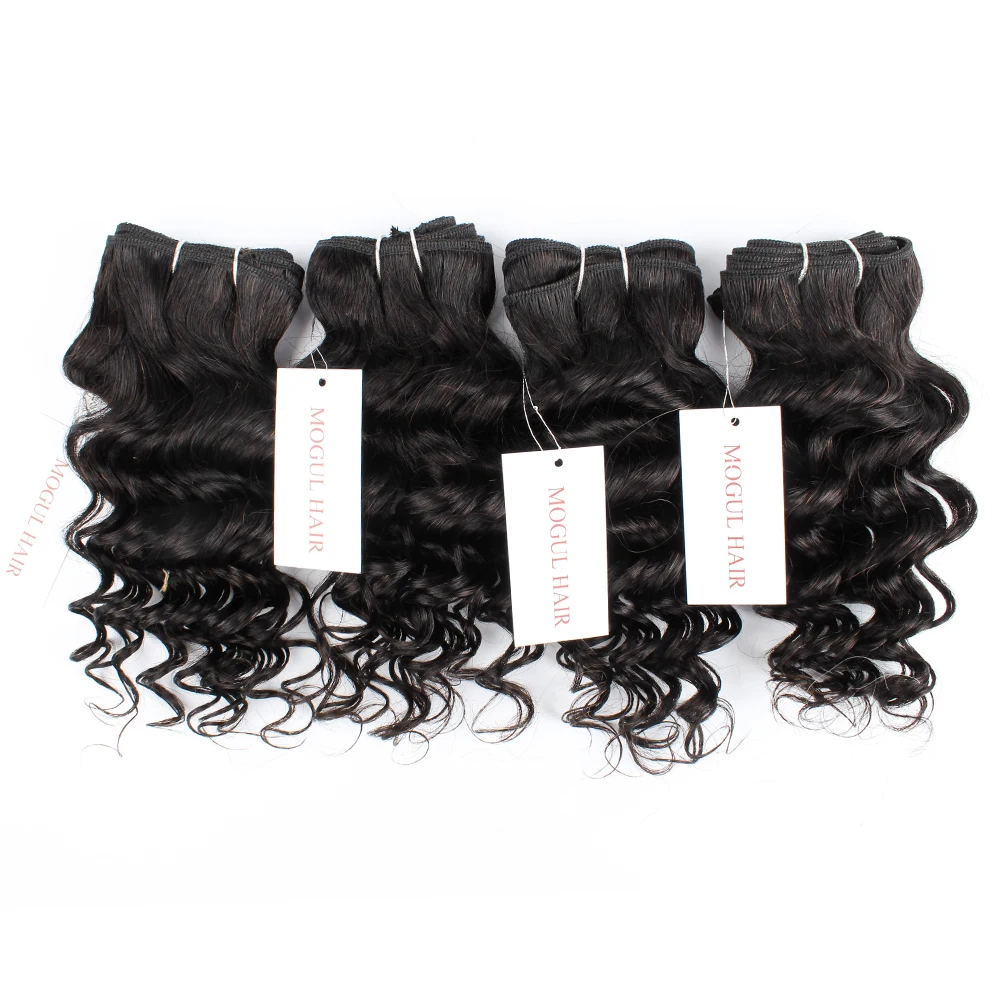 Магнат волосы 4 пряди бразильских волос глубокая волна натуральный черный Цвет 50