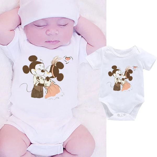 

DERMSPE White Newborn Baby Boy Girl Clothes Body Short Sleeve Lovely Cartoon Letter Romper Jumpsuit Outfit Hot Sales