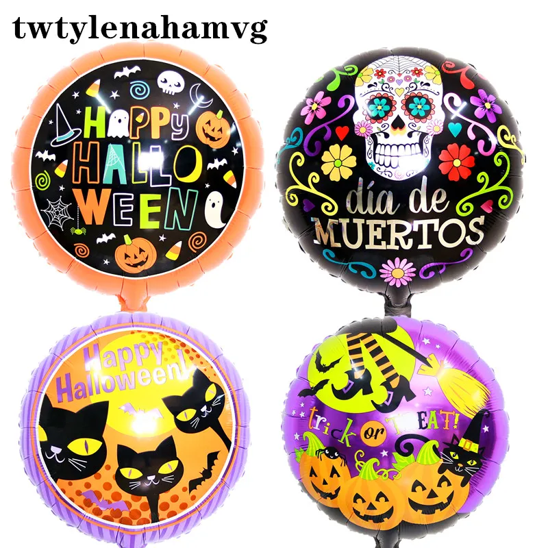 Цветной миниатюрный мультяшный узор на Хэллоуин 18 дюймов круглый шар из