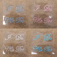 1set novelty glitter stickers rhinestone letter i do me too wedding high heel shoes decal for bachelor bridal shower party