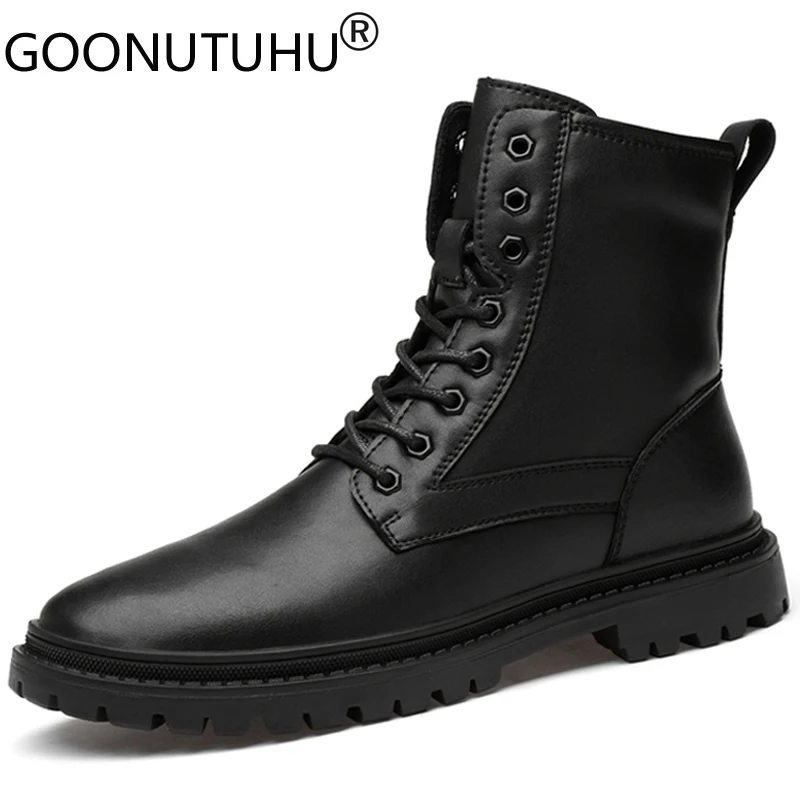 2022 New Spring Men's Boots Military Casual Genuine Leather Shoes Male Winter Combat Army Motorcycle Boot Man Snow Boots For Men