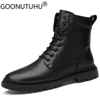 2021 new spring mens boots military casual genuine leather shoes male winter combat army motorcycle boot man snow boots for men