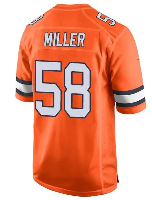 

Футбольная майка Von Miller оранжевого цвета
