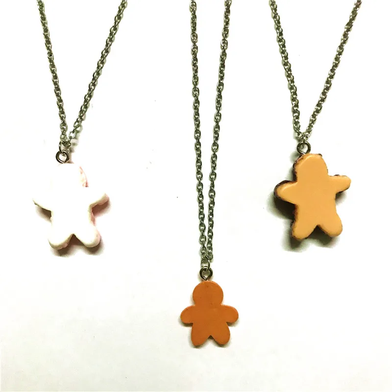 Кавайное ожерелье из смолы с имбирным хлебом чокер печеньем цепочка кулоном