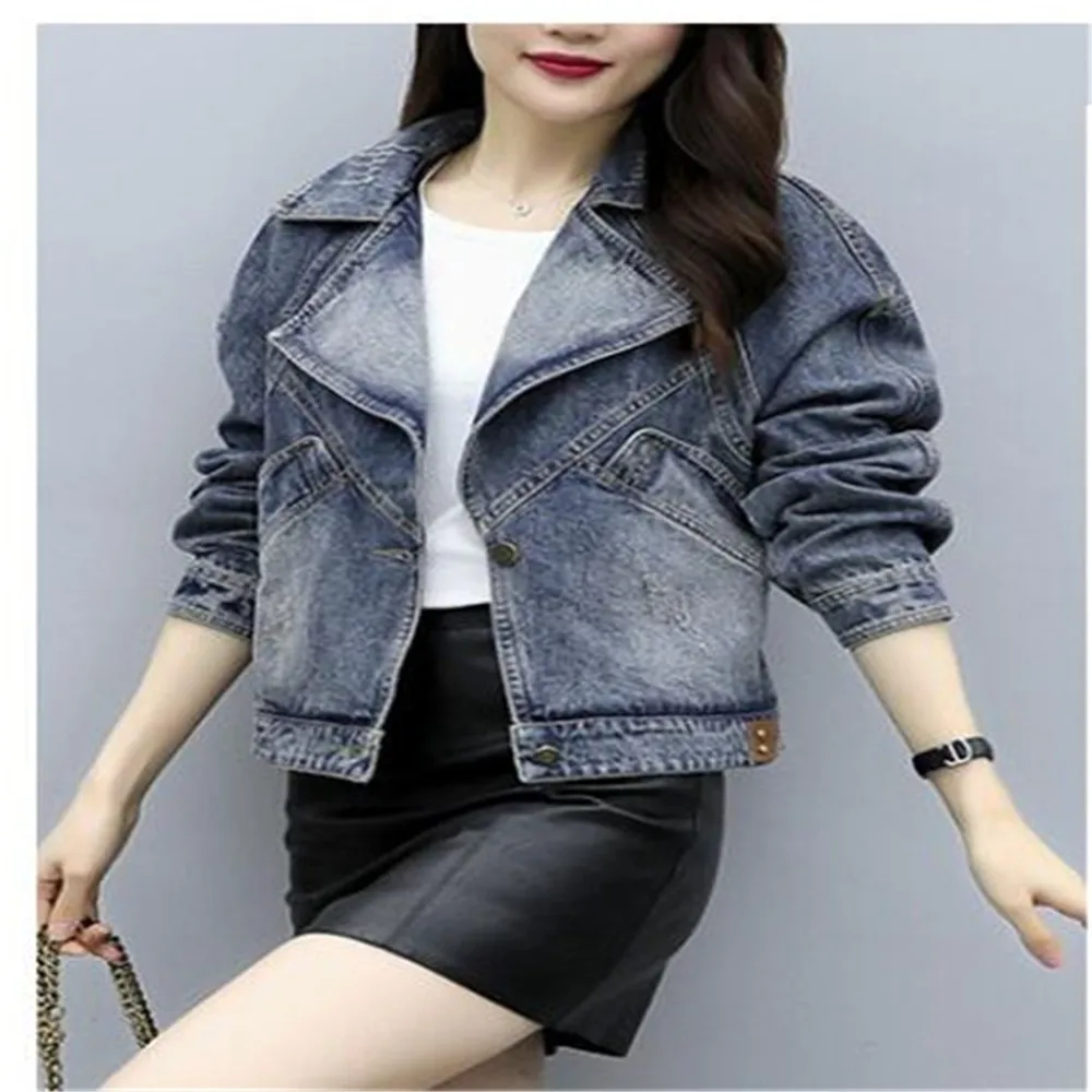 

Spring Autumn New Women's Clothing Denim Jacket Small Suit Temperament Casual Coat Outerwear Coats Top