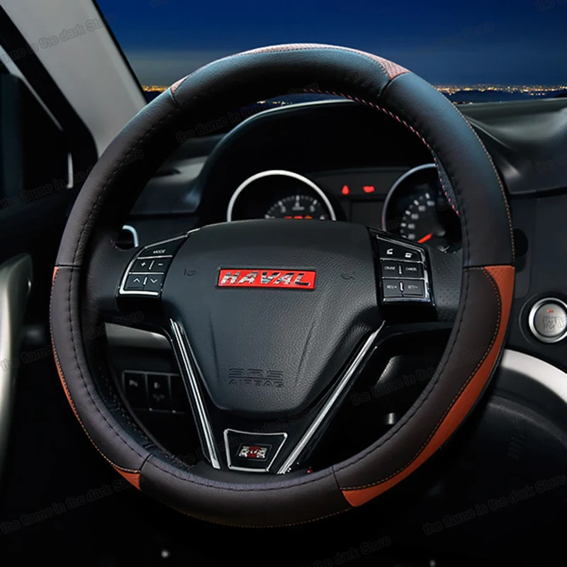 

Lsrtw2017 Cow Leather Car Steering Wheel Cover for Great Wall H6 M6 H4 2011 2012 2013 2014 2015 2016 2017 2018 2019 2020