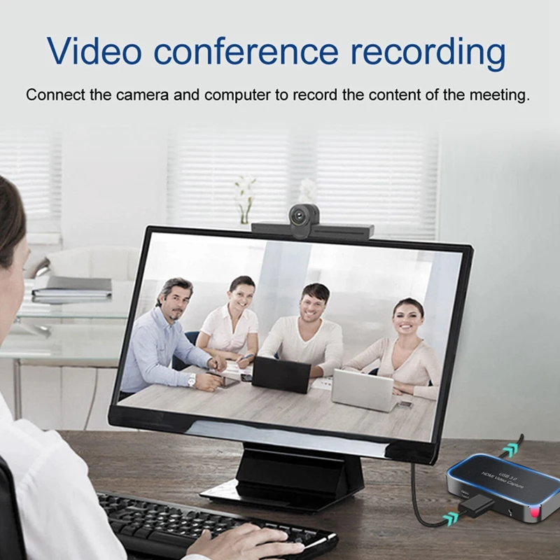 

Video Capture Card, OBS Game Live Recording Box 1080P Highly Compatible with Uvc Uac for Game Streaming Live Broadcast
