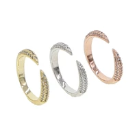 open size white cubic zirconia wrap women full finger adjustable size ring fashion jewelry