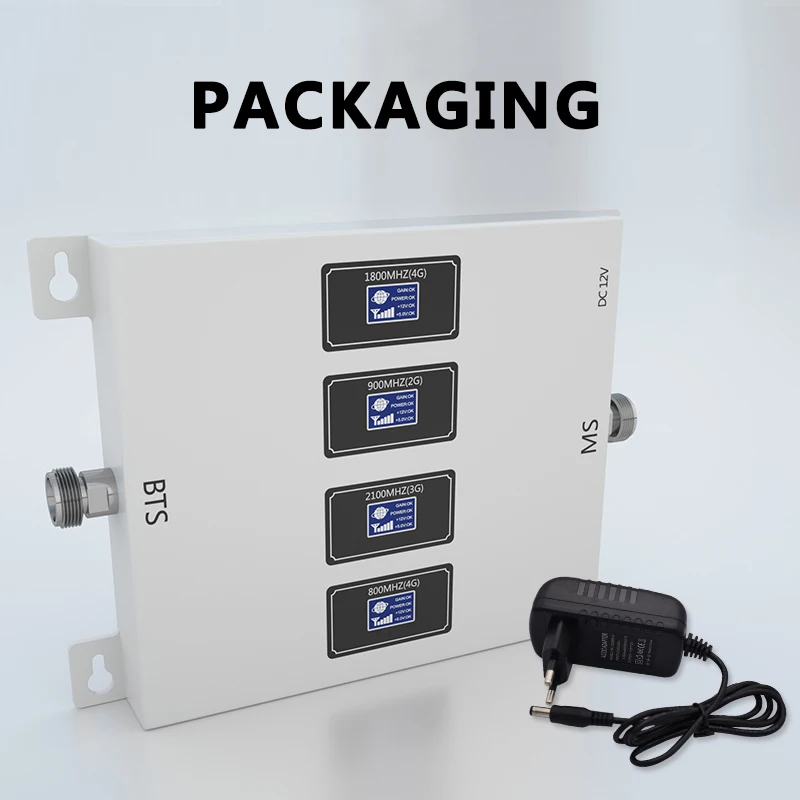 

GOBOOST 4 band cellular signal booster 4G LTE 800 GSM 900 1800 2100 repeater cellular amplifier 3g 2g for mobile phone signal