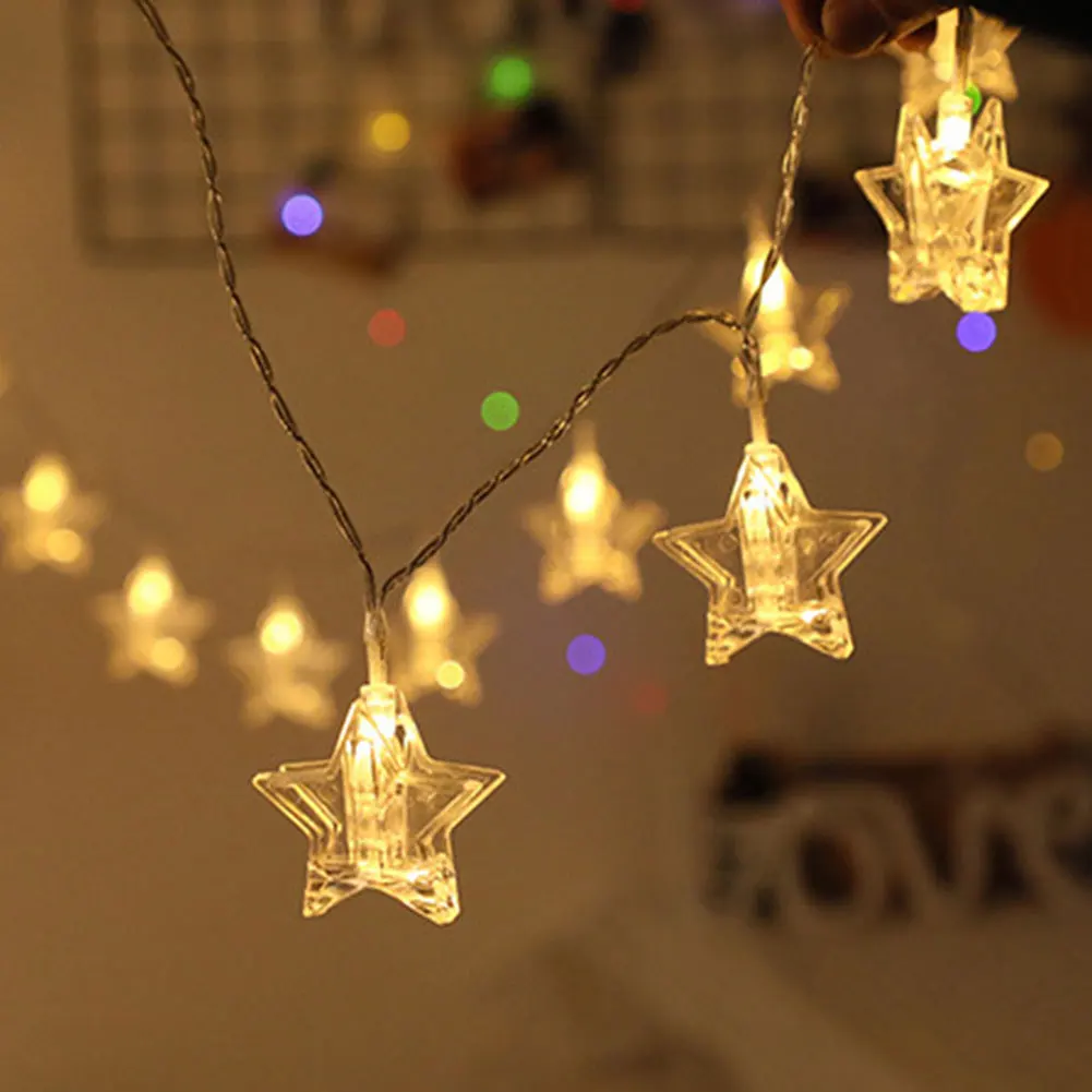 

1.5m 10 LED Star Photo Clip String Lights Warm Light Pictures Hanging For Bedroom Wall Wedding Party Christmas Decorations