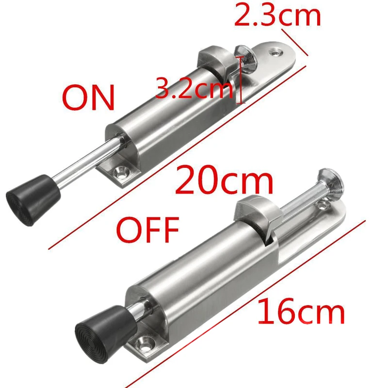 Телескопическая дверная пробка из нержавеющей стали серебристая пружинная