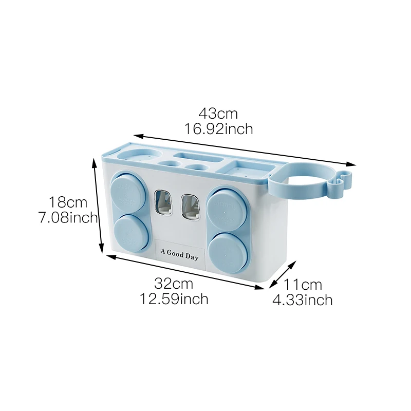 YIWUMART Automatic Toothpaste Squeezer Kit Wall-mount Multifunctional Toothbrush Cups Dispenser Set Storage Rack | Дом и сад