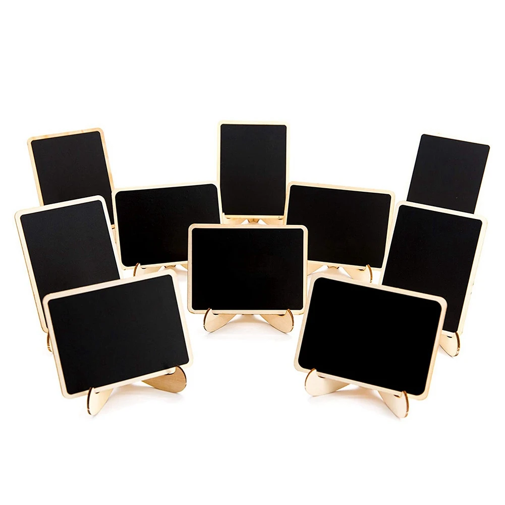 

10 шт Мини досок знаки с мольберт стенд древесины посадочные карточки для свадеб вечеринок по случаю Дня рождения Декорации для торжеств
