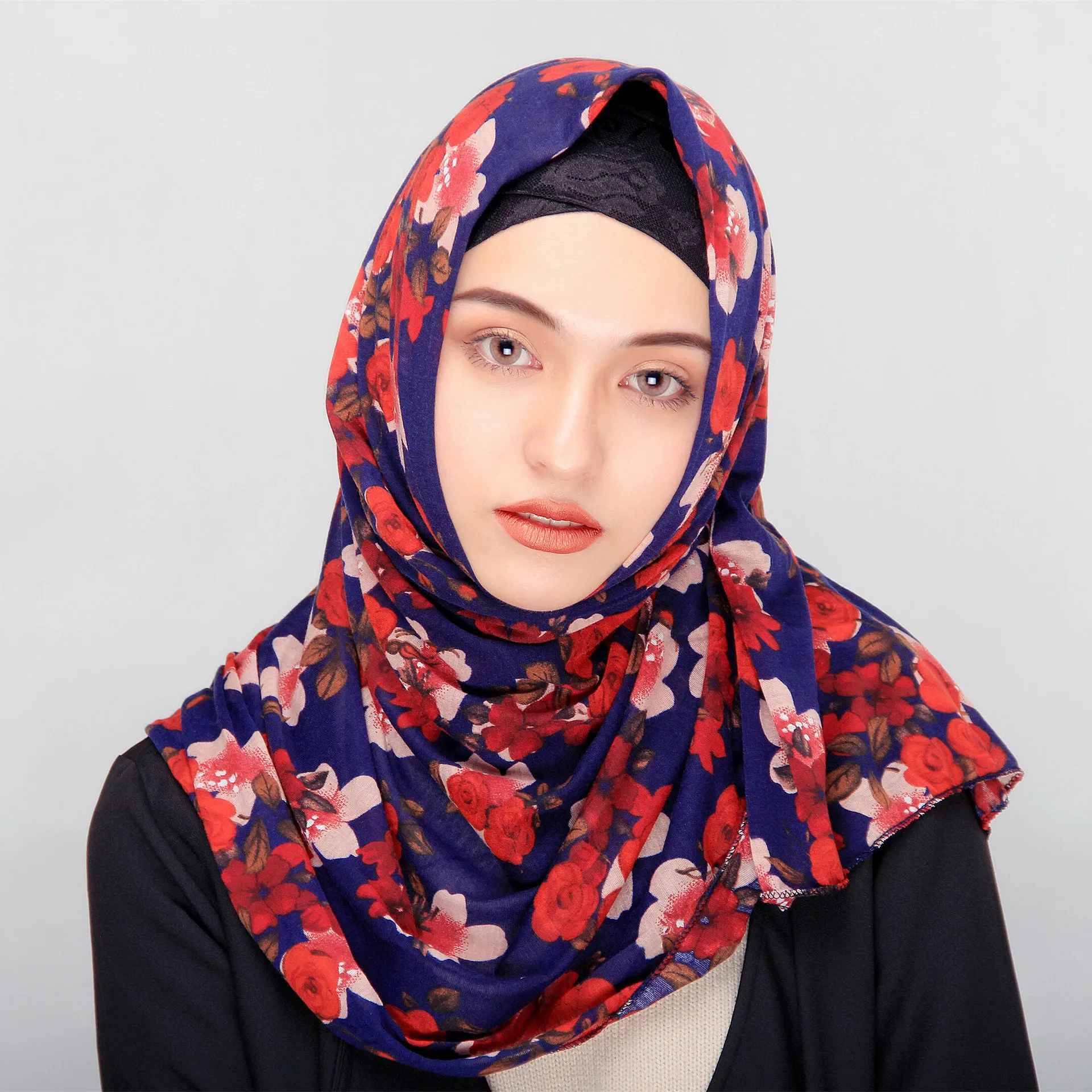 F12 высокое качество цветочный принт Джерси шарф хлопок простая эластичность шали