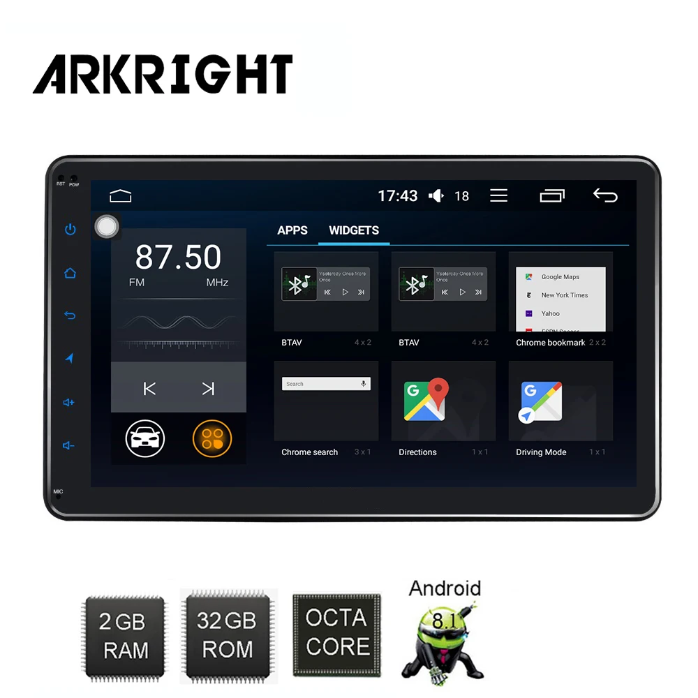 ARKRIGHT 2 + 32 ГБ 10 1 '✝in Android автомобильное радио Восьмиядерный Универсальный