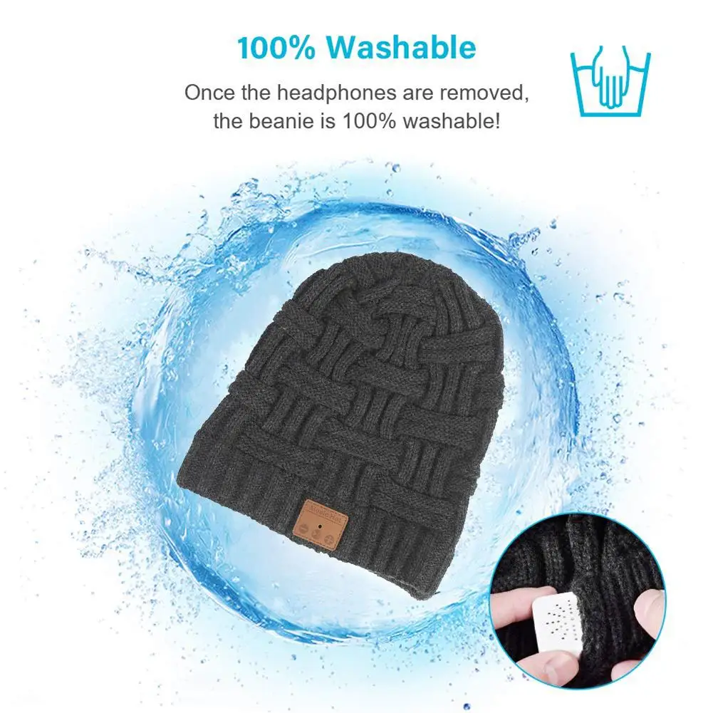 Обновленная Bluetooth 5 0 бини Беспроводная с наушниками музыкальная шапка встроенный