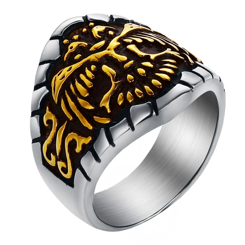 Valily Gold Eagle Кольцо Панк Винтаж нержавеющая сталь крутое кольцо байкера для мужчин ювелирные изделия Рождественский подарок