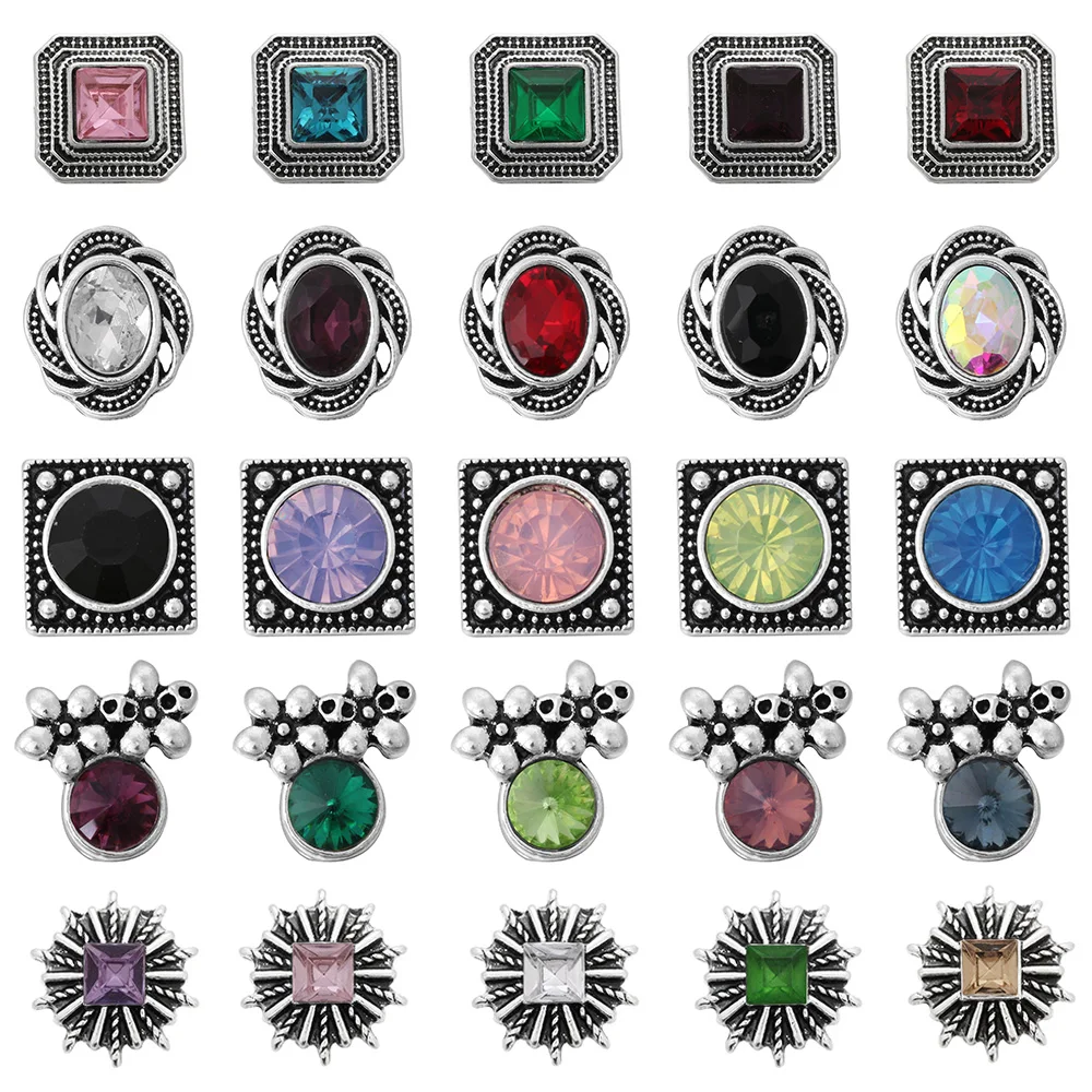 10 шт./лот новые смешанные металлические горные хрустальные заклепки мини кнопки