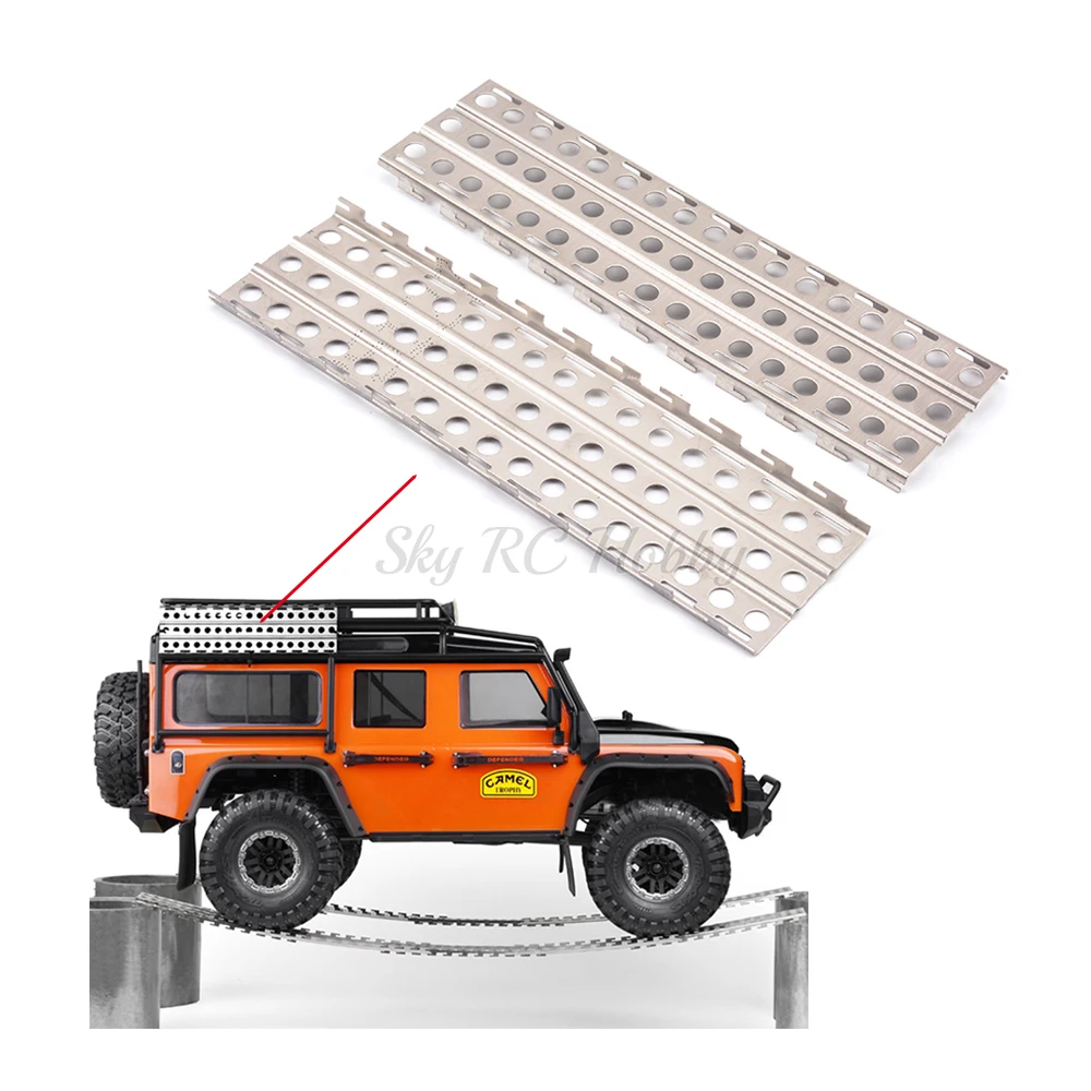 2Pcs Stainless Steel Sand Ladders Recovery Board for Axial SCX10 TRX-4 D90 1/10 1:10 RC Crawler Car