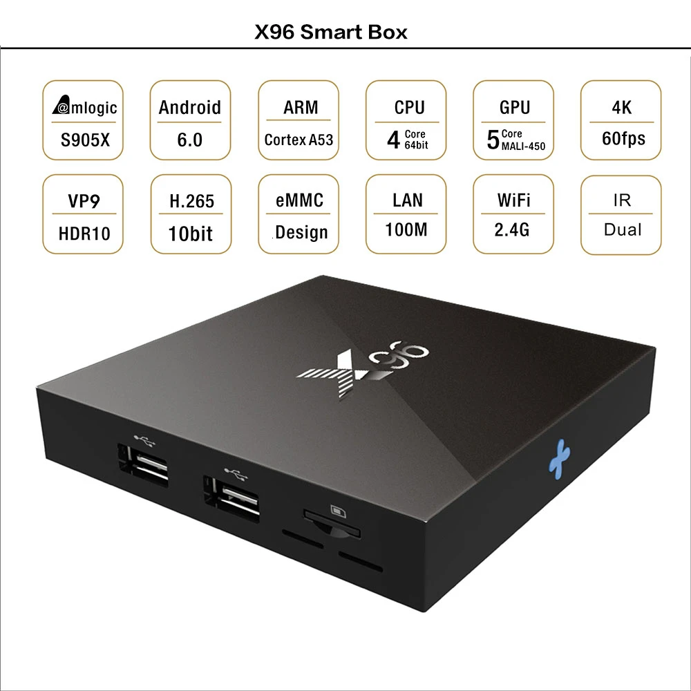 Оригинальный X96 Мини ТВ бокс Android 6 0 Поддержка tf карты 4 ГБ/8 ГБ/16 ГБ/2 4G WiFi 4K HD S905W
