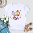 Женские милые футболки с надписью на день матери, топы с коротким рукавом и круглым вырезом и принтом best Mom Ever для женщин, 2021