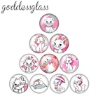 Disney милый мари кот девушки подарок 10 шт. 12 мм18 мм20 мм25 мм круглый фото стекло кабошон плоская задняя часть ожерелье принадлежности для изготовления