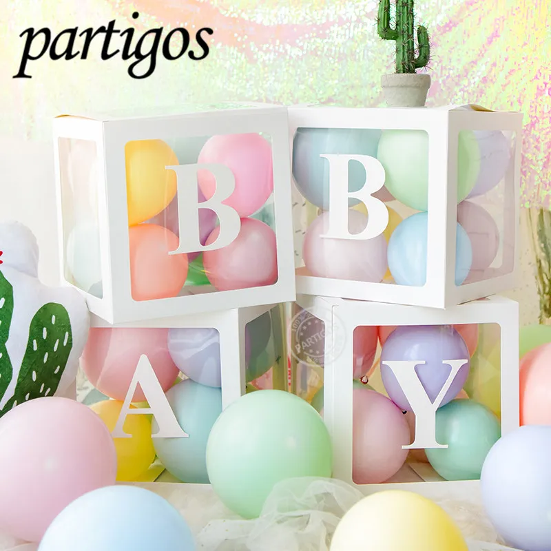 

1 набор 4 шт коробка для воздушных шаров DIY прозрачная коробка воздушные шары Декор для малышей любовь Блоки принадлежности для детского душ...