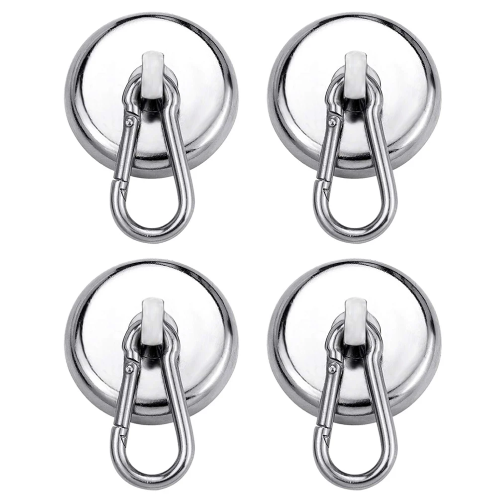 

Magnetic Hooks Strong Heavy Duty Neodymium Magnet Hooks with Swivel Carabiner Hook for Refrigerator 4pcs THIN889