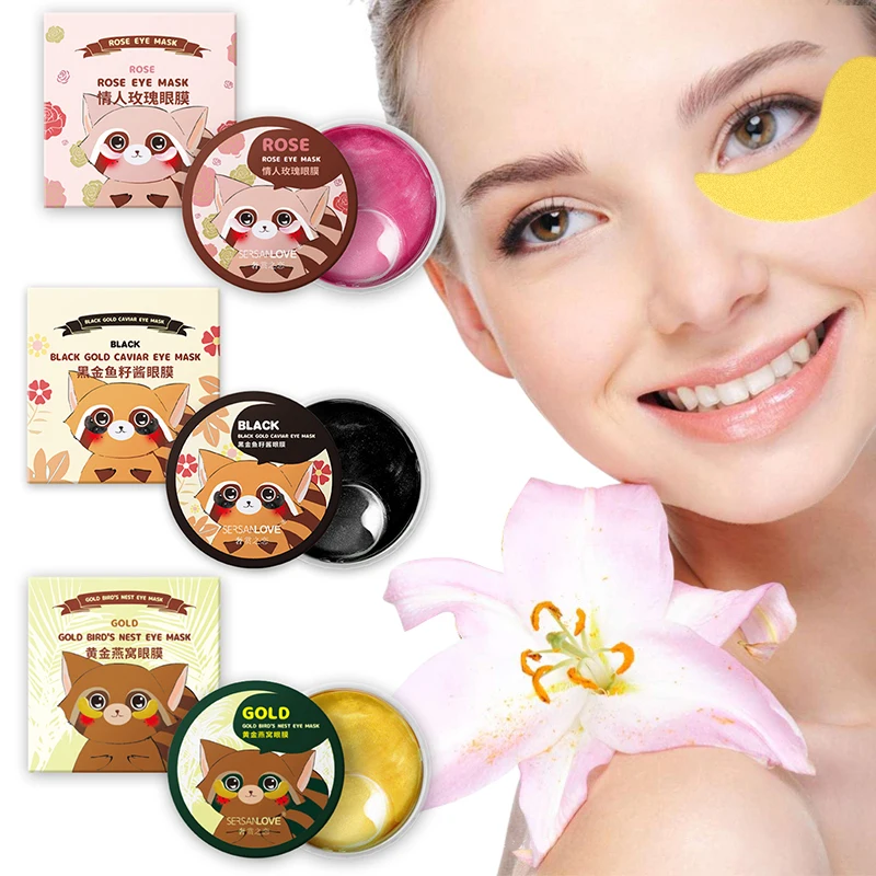 

60 Pcs/box Gold Moisturizing Eye Mask Patch Crystal Collagen Anti-Wrinkle Anti Aging Remove Dark Circles Eye Skin Care