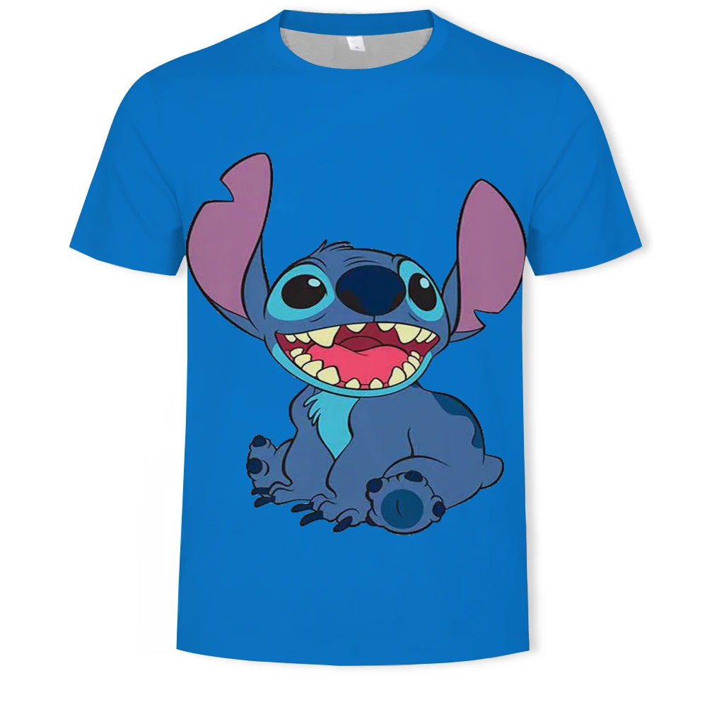 

Men Clothing Summer New Stitch T Shirt Anime Clothes Cartoon Movie 3d Digital Print Boy Girl Hip Hop Cool Short-sleeved T-shirt