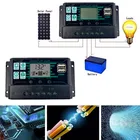 MPPT Солнечный контроллер заряда PWM 100A 60A 50A 40A 30A Регулятор солнечной энергии 12V 24V автоматический двойной ЖК-дисплей разрядник нагрузки
