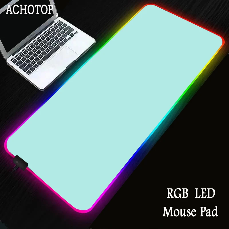 

Pure Color LED Light Gaming Mouse Pad RGB Large Keyboard Cover Rubber Base Computer Carpet Desk Mat XL PC Game Mousepad For WOW