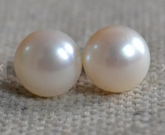 

New Arrival Real Pearl Earrings AAA 9-9.5MM Ivory Freshwater Pearl S925 Sterling Silver Stud Jewelry Perfect Wedding Girl Gift