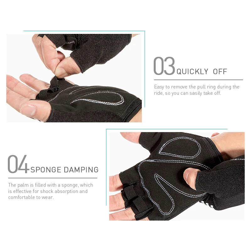 

Silicone Anti-slip Anti-sweat Cycling Gloves Men Women Half Finger Gloves Breathable Anti-shock MTB Mountain Bike Bicycle Glove