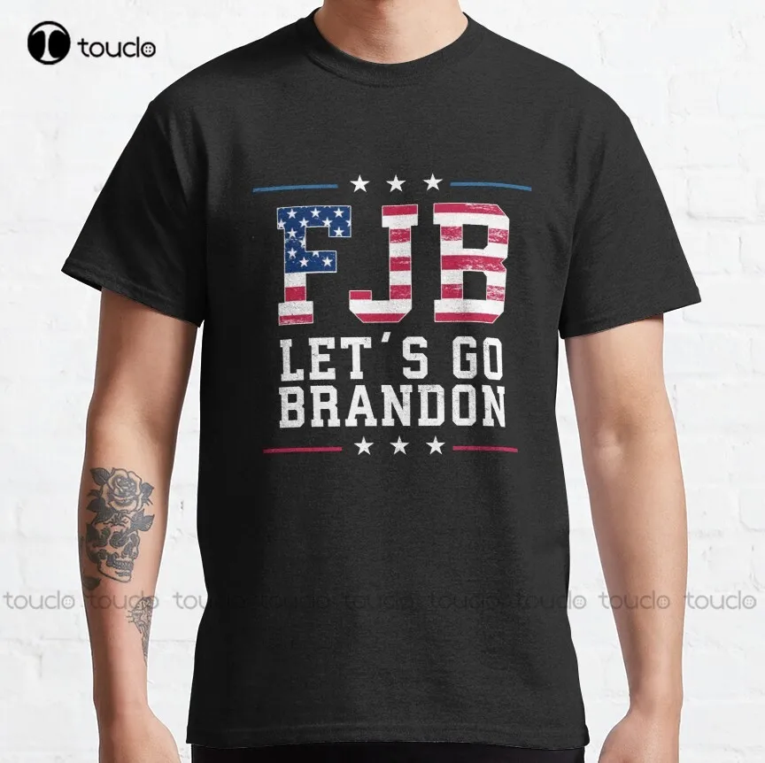 Fjb Lets Go Brandon Anti Joe Biden Republican Classic T-Shirt Beach Shirts For Men Custom Aldult Teen Unisex Fashion Funny