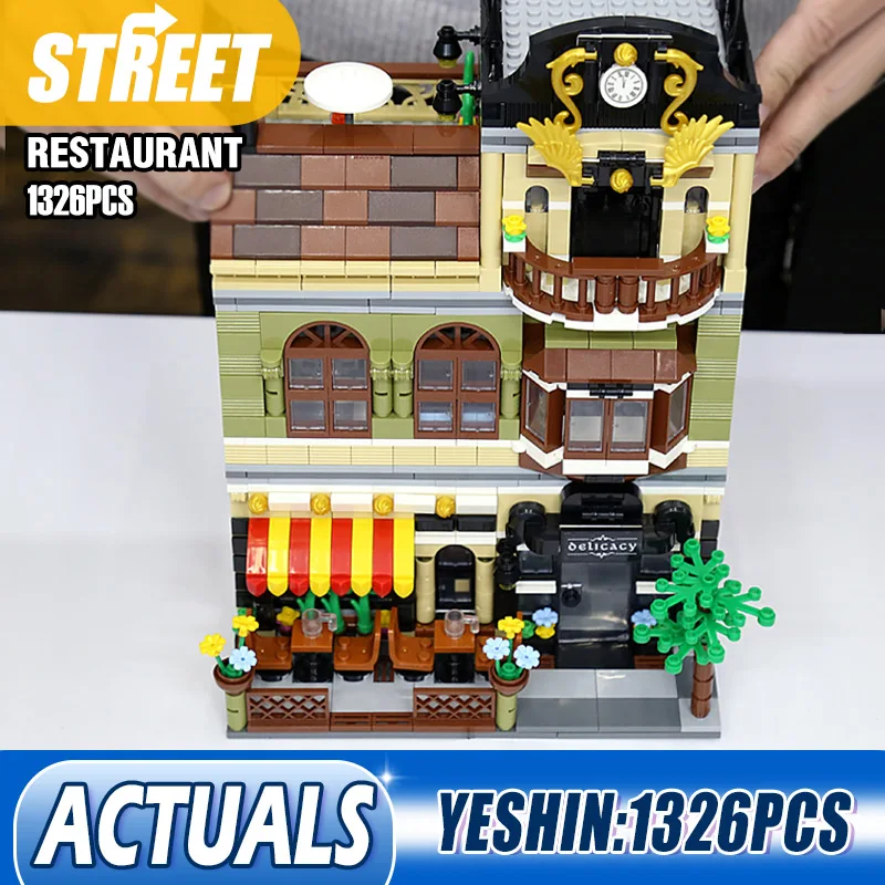 Yeshin QL0937 MOC уличная серия набор моделей китайского ресторана в сборе строительные