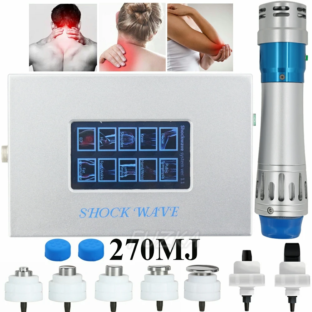 

2022 New Shockwave Equipment For Erectile Dysfunction Physiotherapy Extracorporeal Pain Relief 270Mj Shock Wave Therapy Machine
