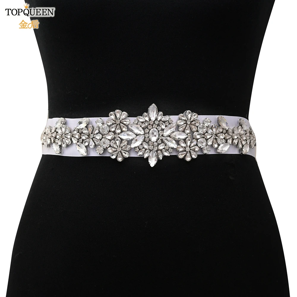 Lavender Dress Sash for Women - Rhinestone Bridal Belt for Wedding Dress & Formal Gowns - TOPQUEEN S325 Party Jewel Belt image 5