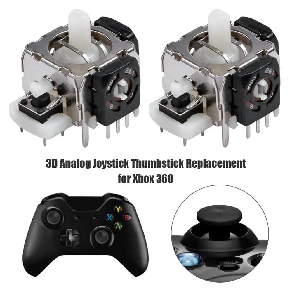 10 шт. Замена 3D аналоговая ось джойстика сенсор 3 Pin для Playstation 3 PS3 PS4 Xbox 360 беспроводной контроллер - Цвет: 2pcs for Xbox black