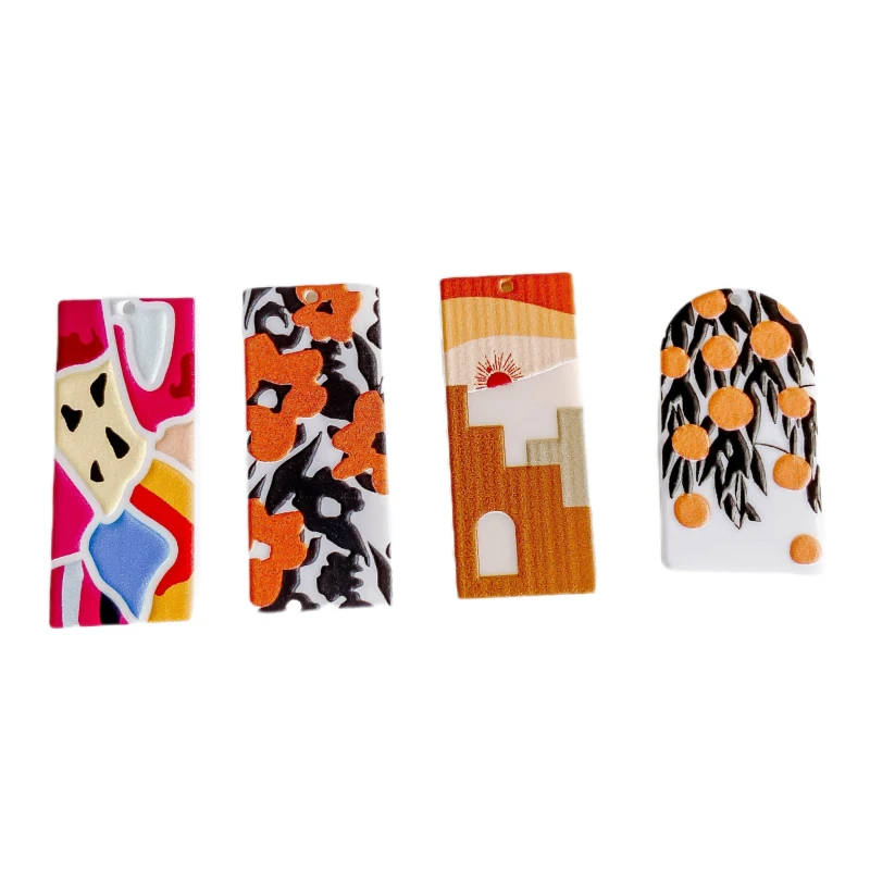 Акриловые пластиковые узоры кулон серьги аксессуары ожерелье Подвески