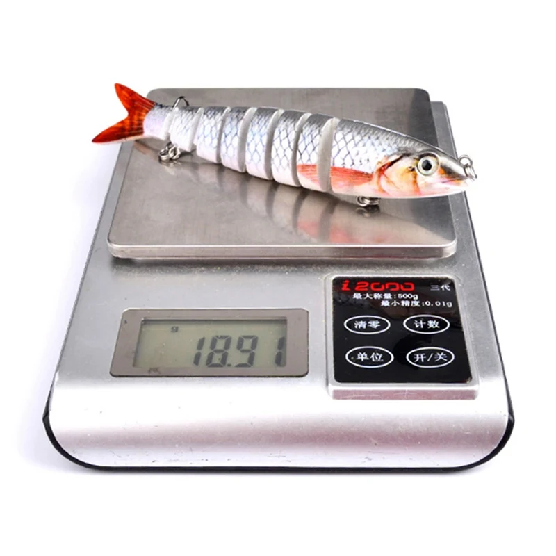 

Fishing Bait, Classic Lure Knotty Fish, 10 Segments And 12 Colors, 13.28cm, Swimbait, 3D Eyes, Realistic Sinking Bait