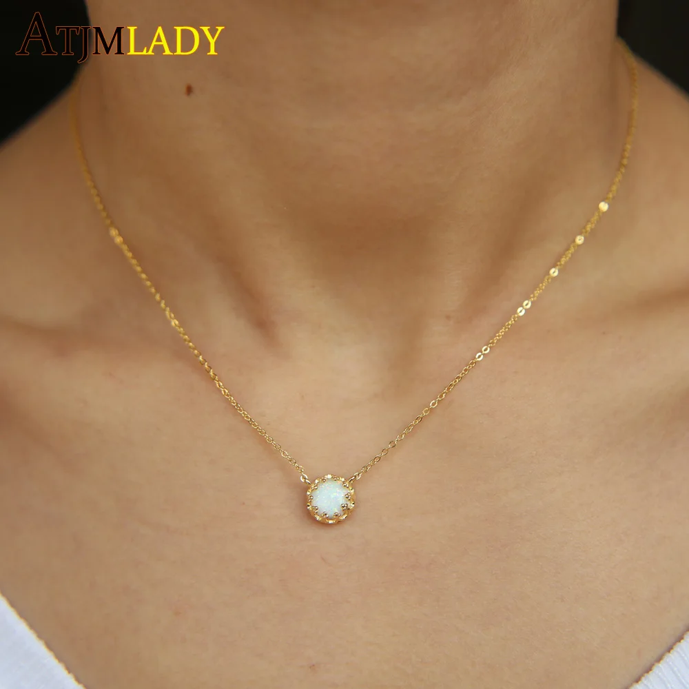 Ожерелье чокер из серебра 925 пробы с опалом|thin chain necklace|chain necklacefashion necklace |