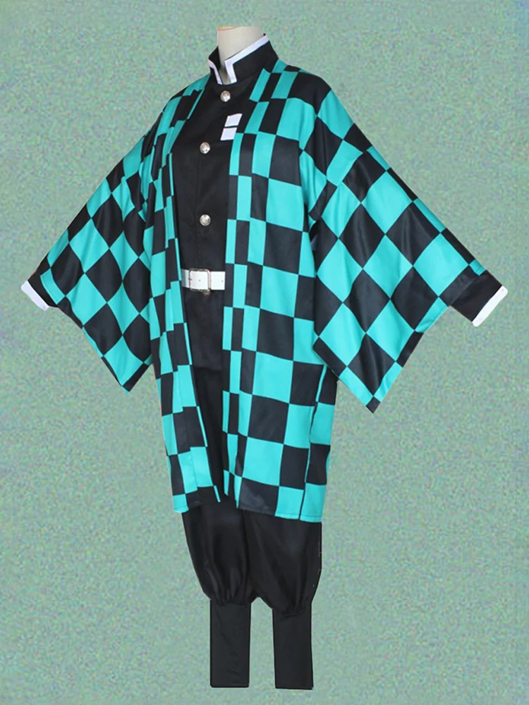 

Tanjirou Kamado Cosplay Kimono Costume Unisex Role Play Clothing Demon Slayer Blade: Kamado Tanjiro Cosplay Set Unisex Includes