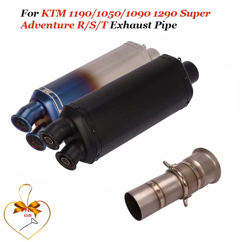 

For KTM 1190/1050/1090 1290 Super Adventure R/S/T Exhaust Pipe Motorcycle Titanium Mid Tube Slip On 51mm Dual-outlet Mufflers