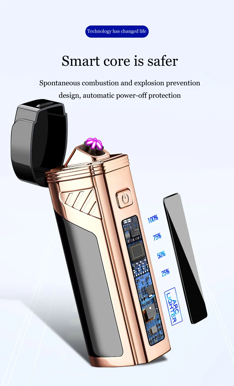

The new power display 6 arc lighter creative windproof custom metal