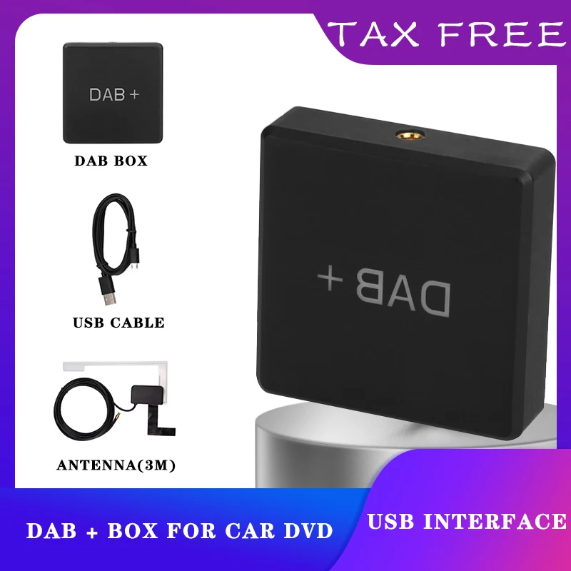 

Цифровой радиоприемник DAB + Box, антенный усилитель, адаптер для автомобильной стереосистемы, Авторадио Android 8,1/9,0/10,0